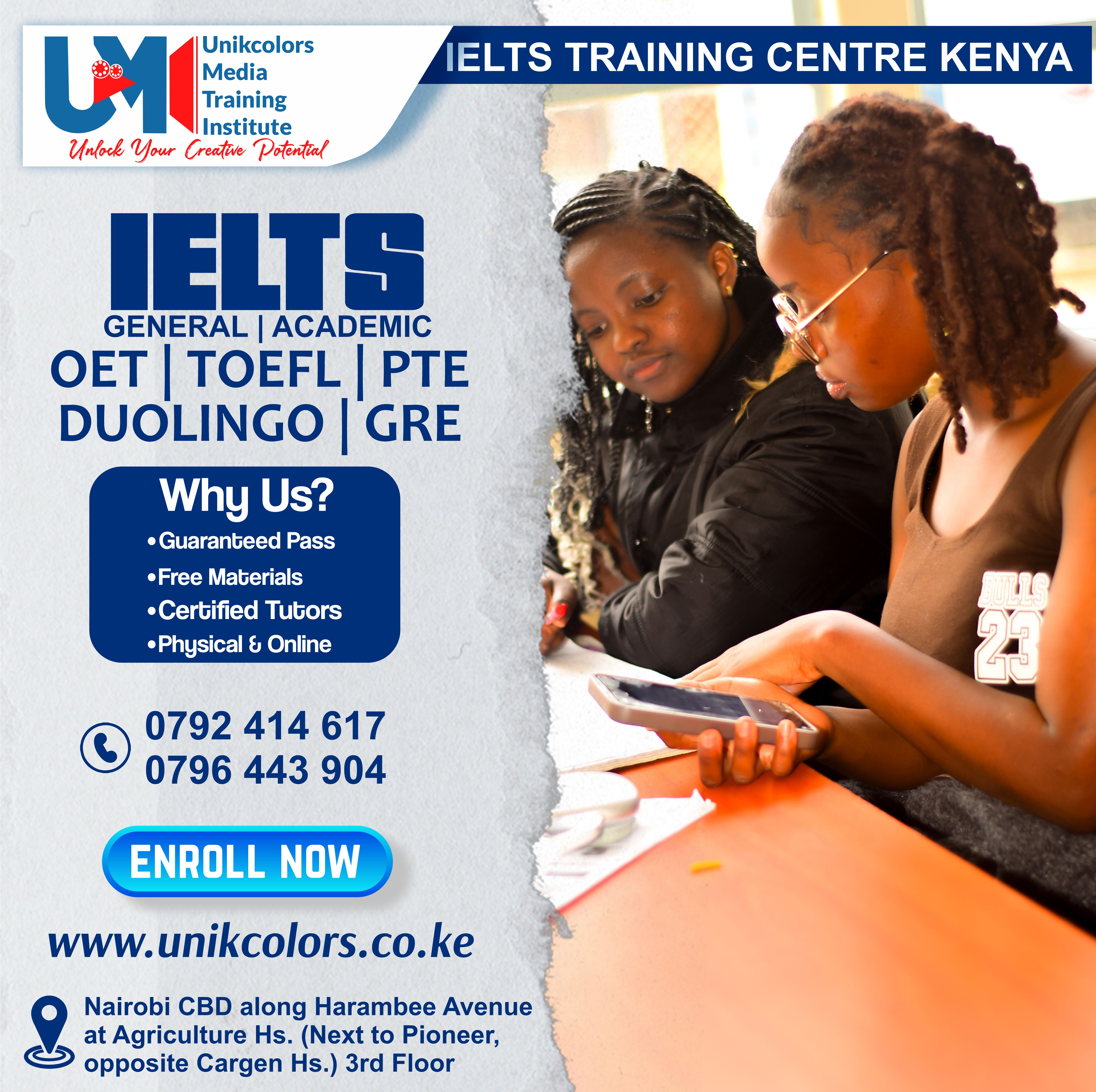 IELTS TRAINING CENTRE KENYA - IELTS PREPARATION | OET | TOEFL | PTE | GRE | DUOLINGO